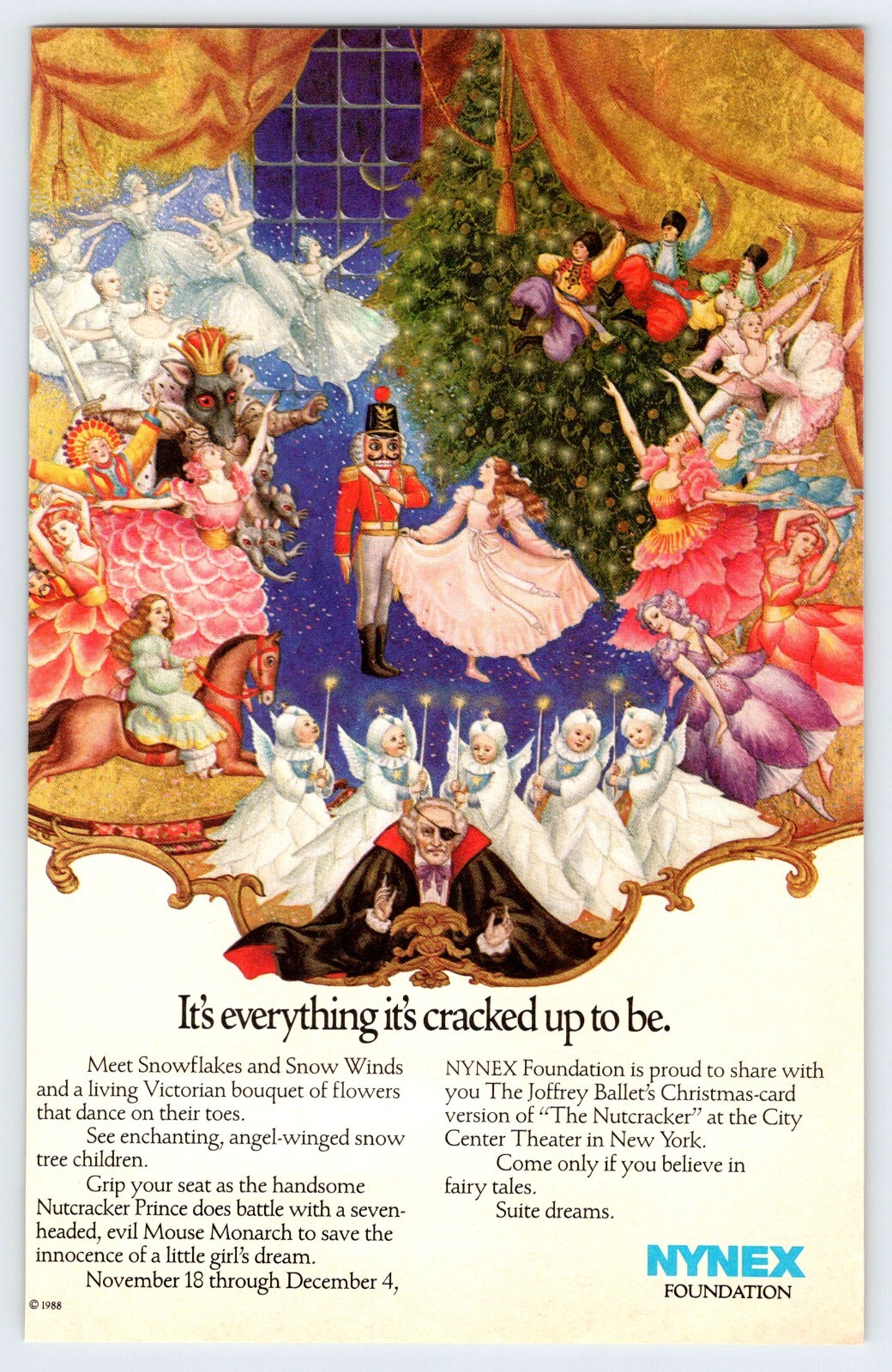 1988 NYNEX THE NUTCRACKER CITY CENTER NYC Vtg 5.5