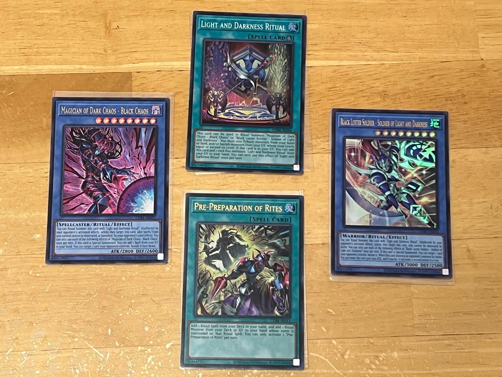 YUGIOH Asian Eng CR12-AE027-28 Magician of Dark Chaos Black Luster Soldier set