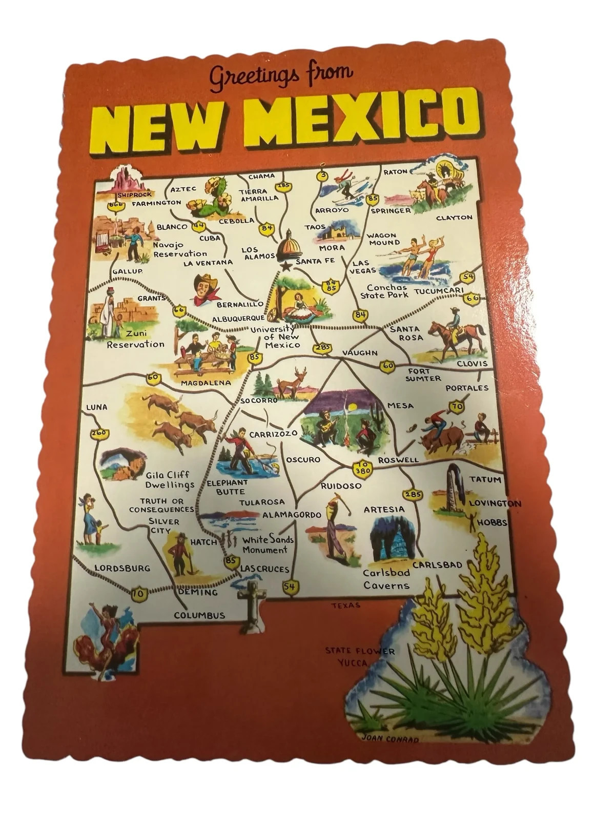 Postcard Greetings from the Land of Enchantment New Mexico NM USA