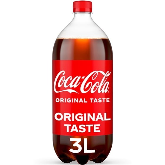 Coca-Cola Classic Original Coke Soda Pop Bottle 3 Liter, Cola Soft Drink