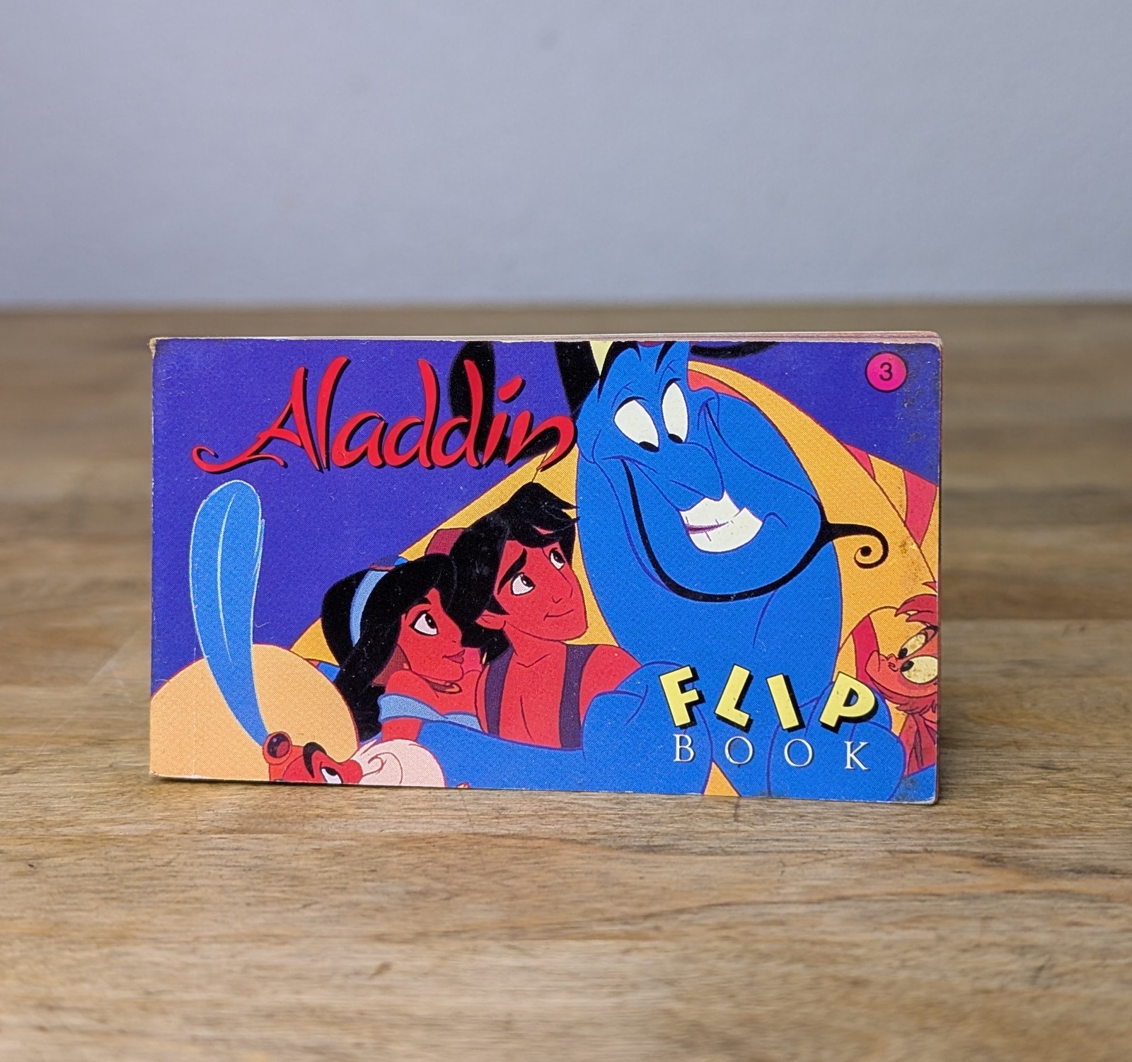 Vintage Disney\'s Aladdin Animated Flip Book GENIE Double Sided NOS