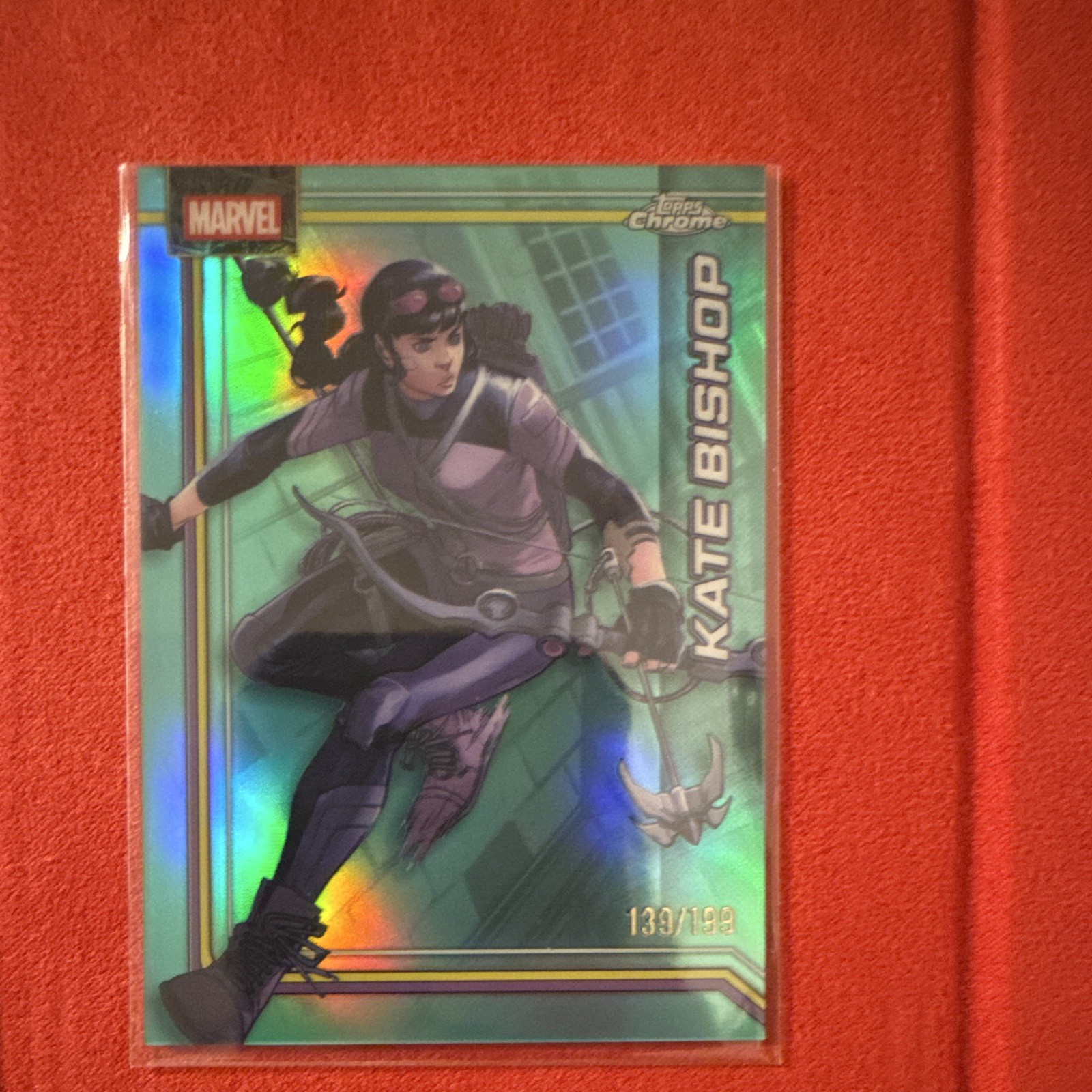 Topps 2023 Topps Chrome Marvel Kate Bishop D63 Serial Numbered 139/198