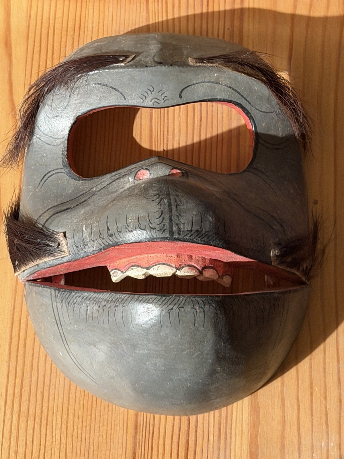 Antique African MASK  Hand made Carved Face 1890-1920s Scary Creepy ceremonial