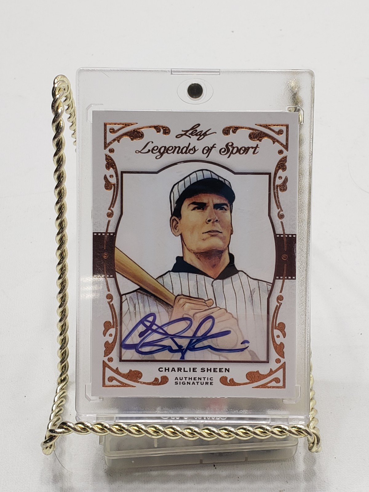 2011 Charlie Sheen Leaf Legends of Sport BA-21 Autograph Auto Card 14/25