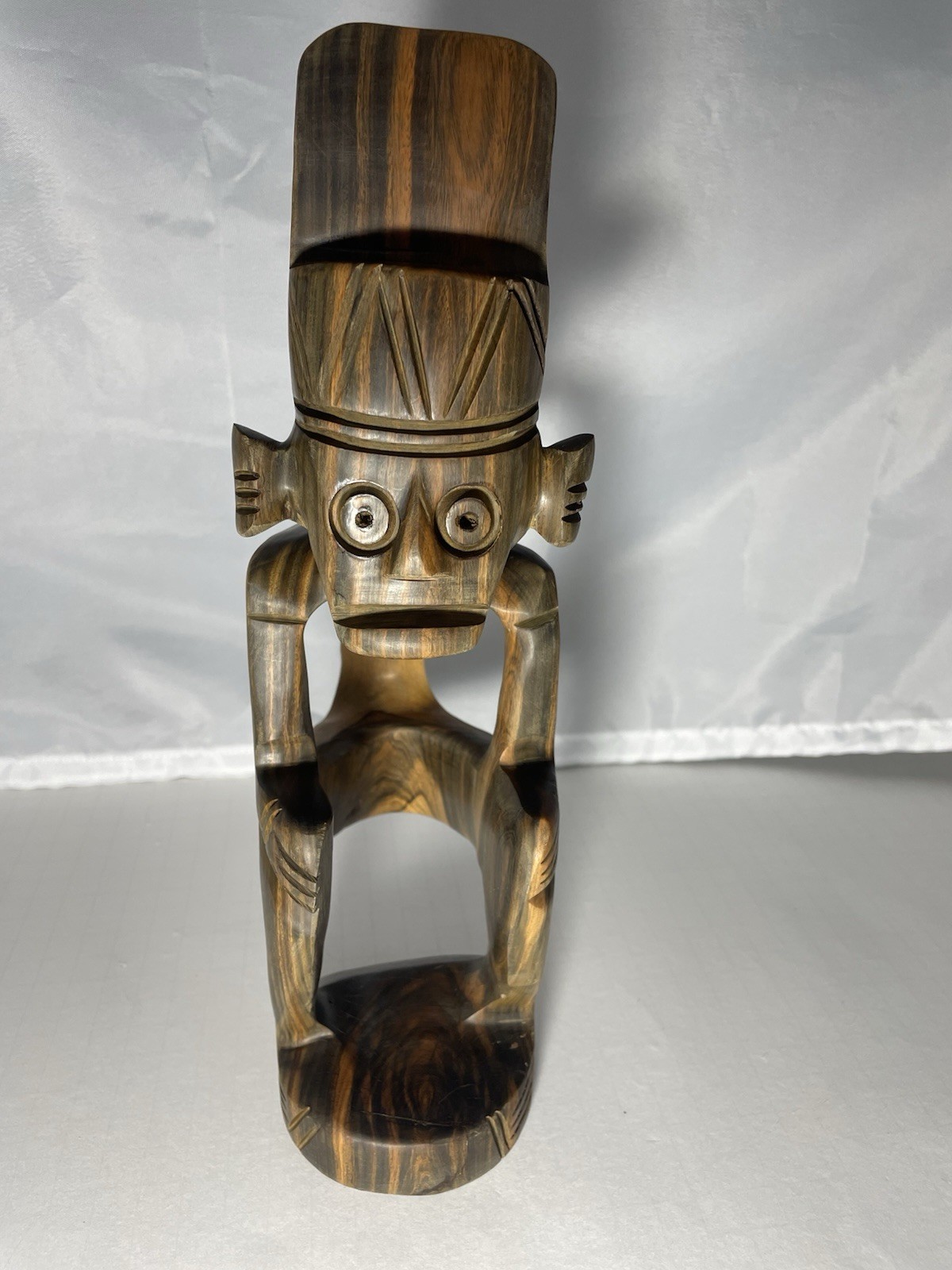 Vintage Taino Style Wood Carving 12” Tribal Folk Art Sculpture Caribbean Zemi