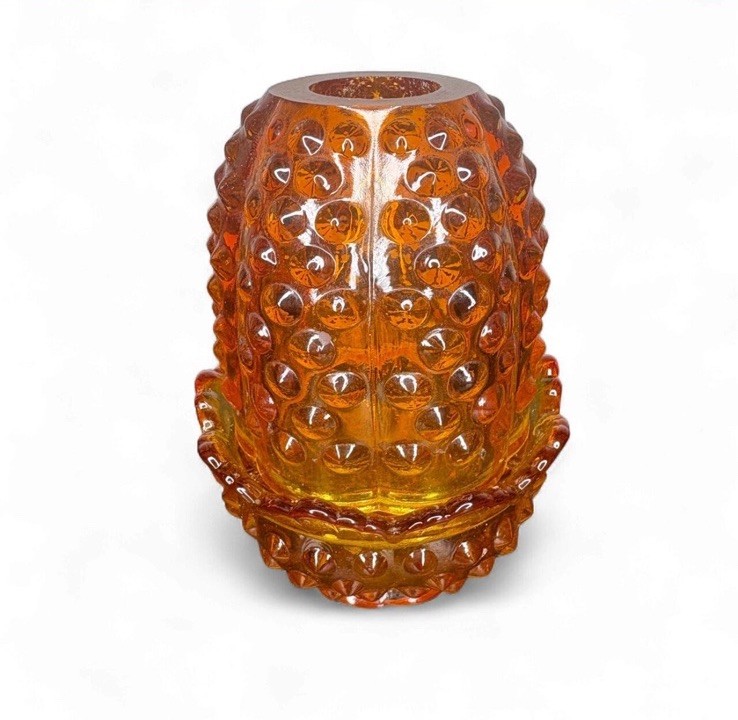 Fenton Vintage Amber Hobnail Fairy Lamp Tea Light Candle Holder 4.5\ Fenton Vintage Amber Hobnail Fairy Lamp Tea Light Candle Holder 4.5\
