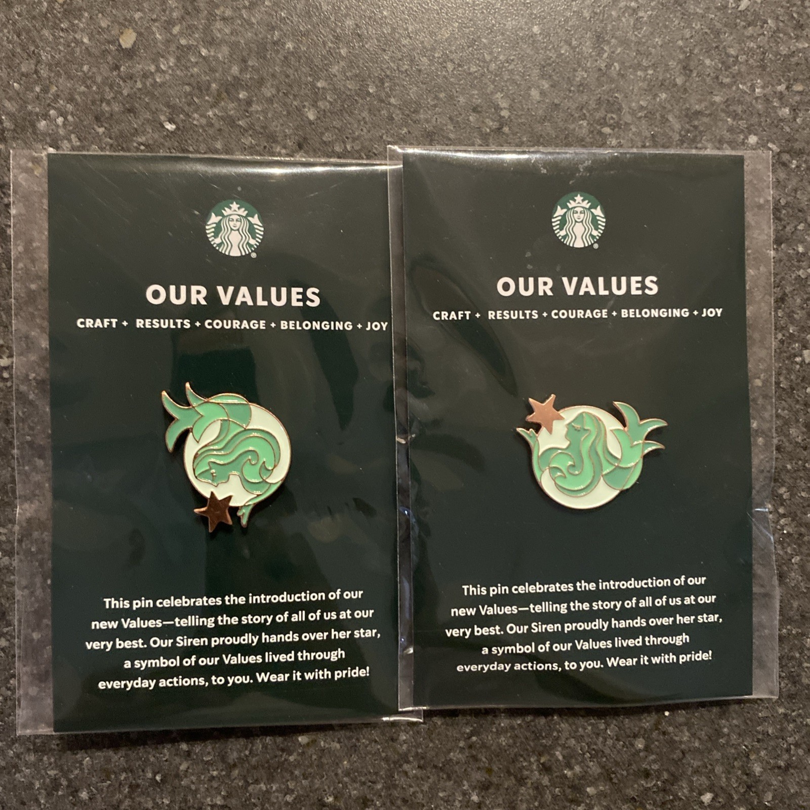 Starbucks Our Values Enamel Mermaid Siren Pin Brand New 