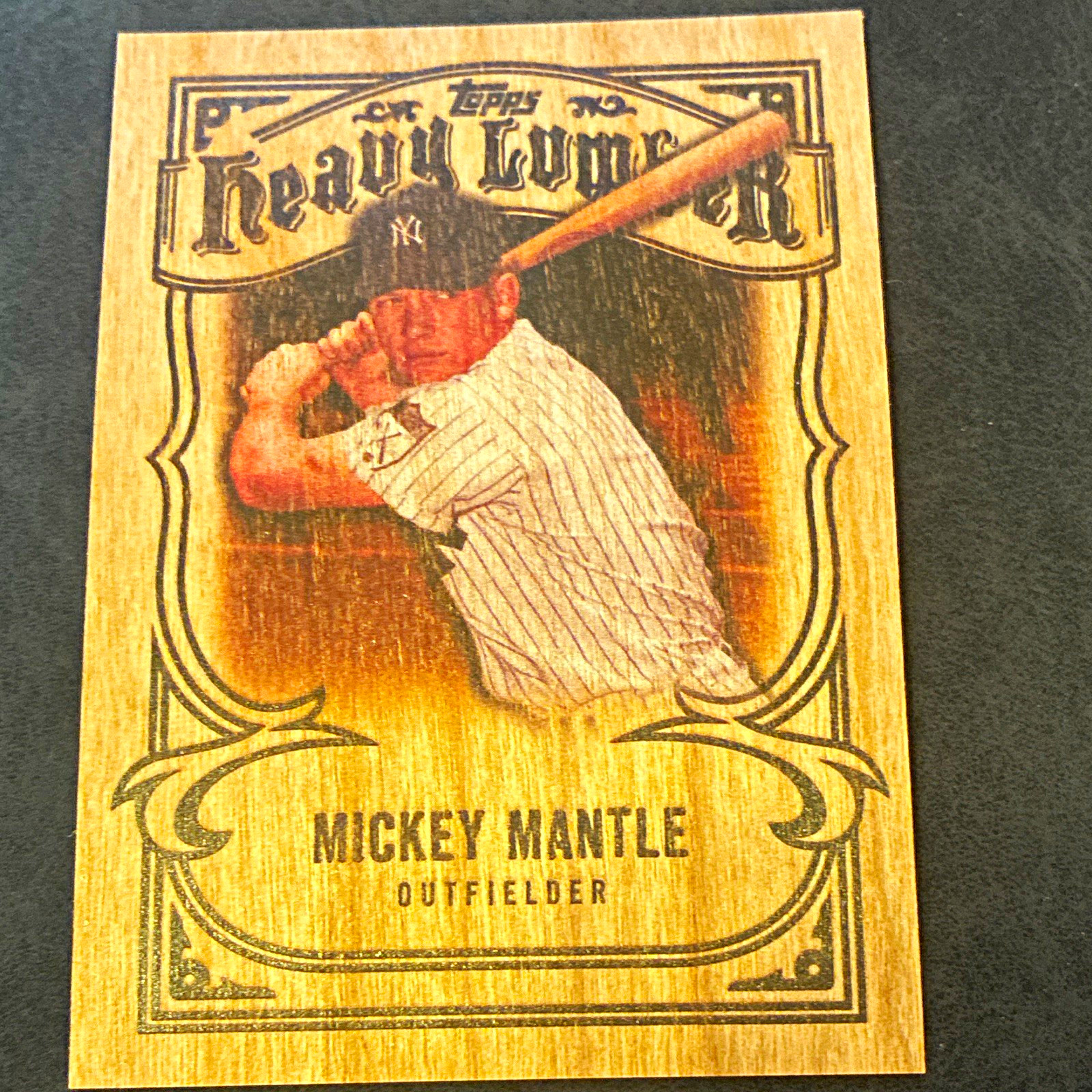 Topps 2026 Heavy Lumber Mickey Mantle Wood Insert Card HL-35