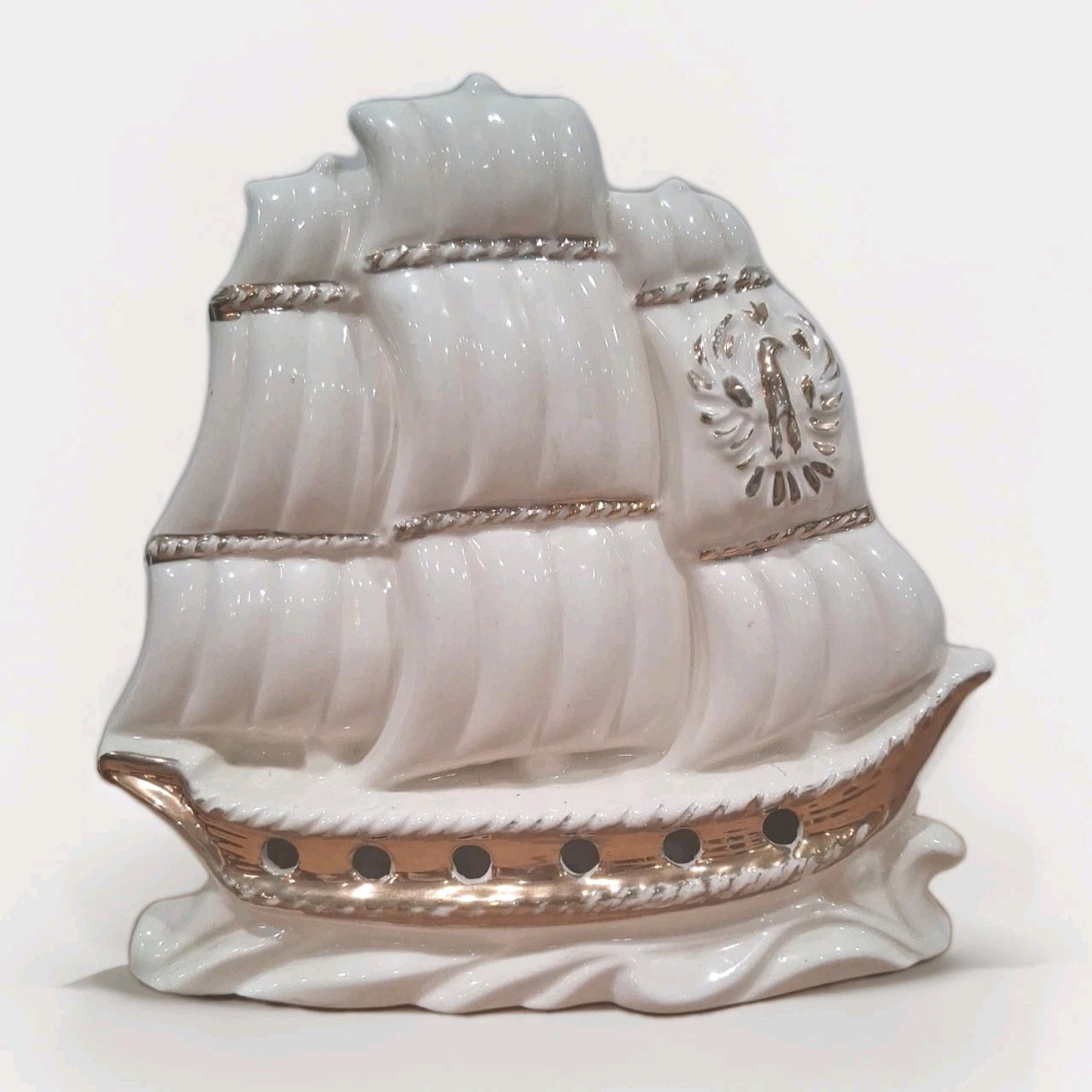MCM Vintage Schooner Sail Boat Viking Ship Tv Top Lamp Mid Century Modern Retro 