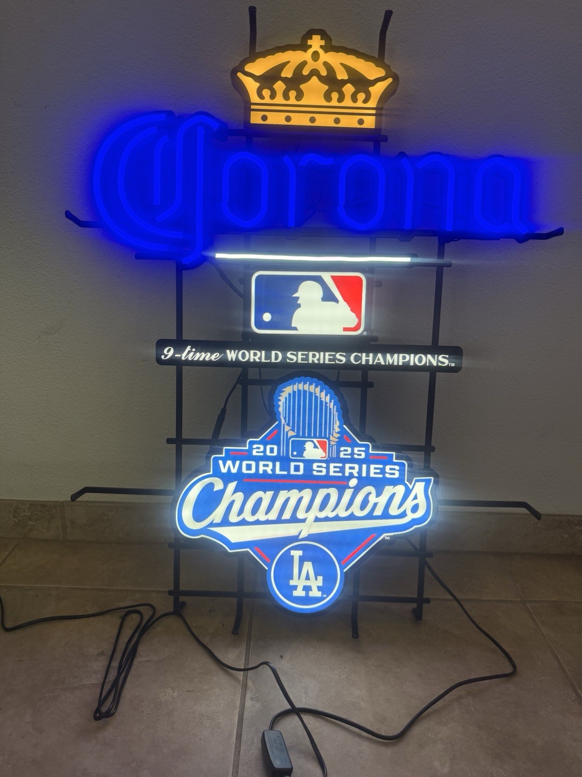 Corona Los Ángeles Dodgers Beer Led Bar Sign Neon World Champs Bar 2025 New