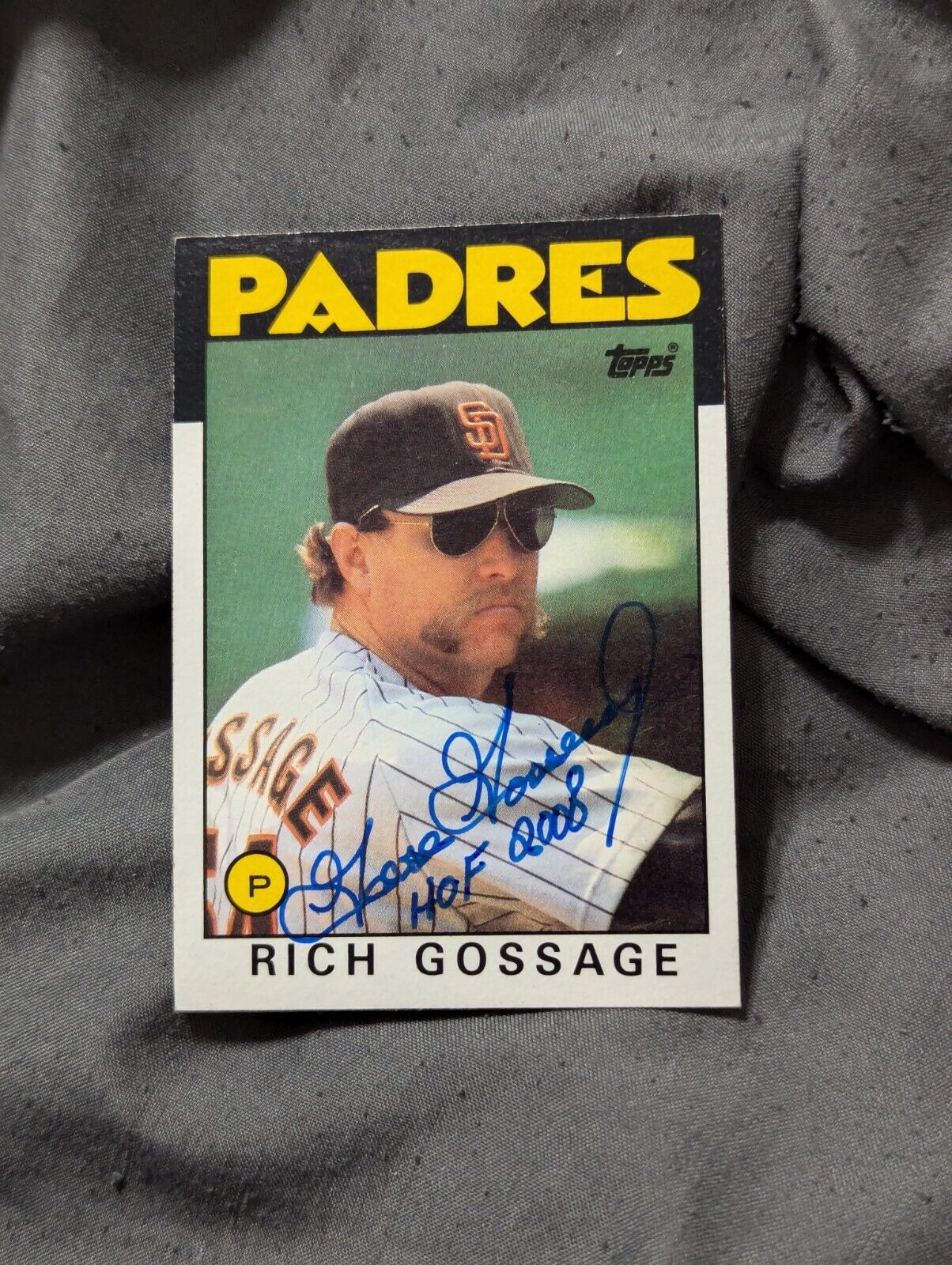 Goose Gossage Autograph 1986 Topps San Diego Padres Special Inscrip. 'HOF 2008' 