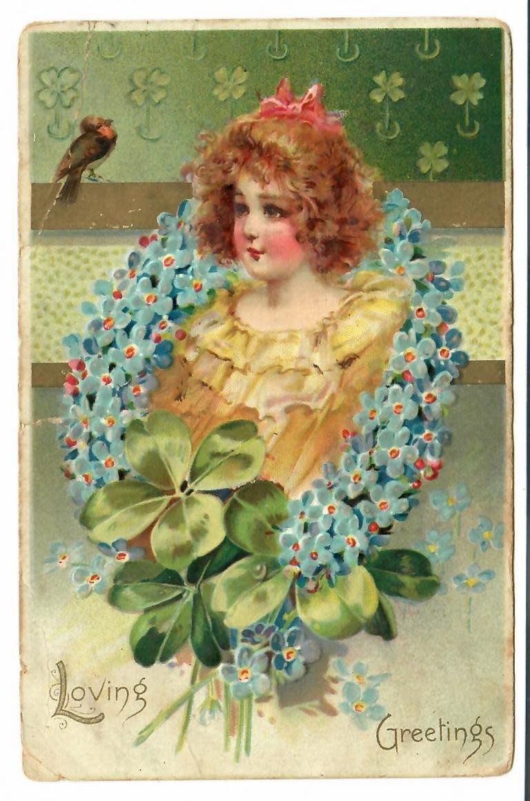 Raphael Tuck Floral Missives Postcard Loving Greetings Emily Medland IA