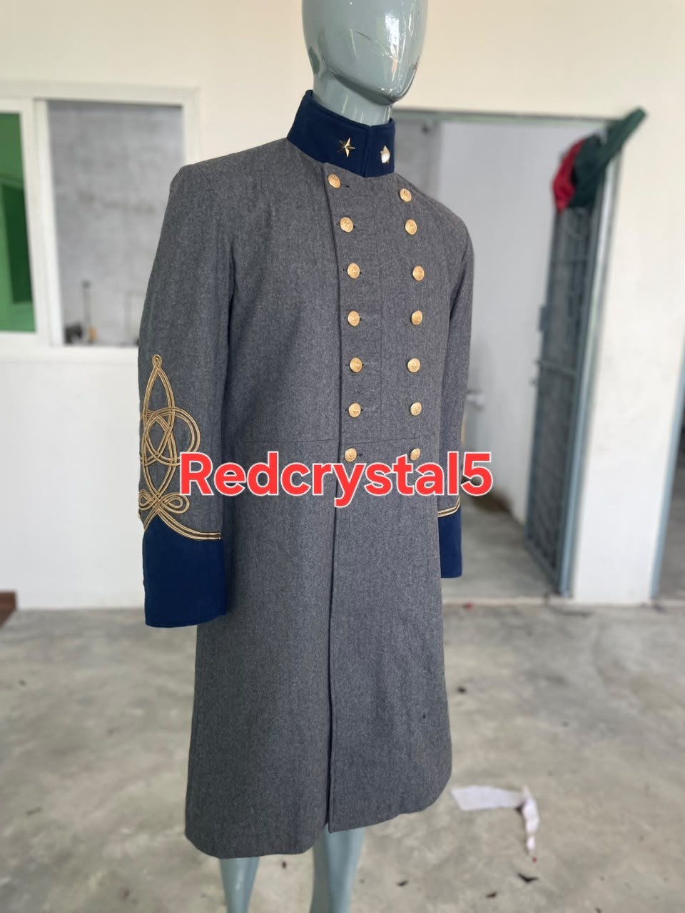 Civil War CSA Officer Frock Coat Grey Wool Uniform Jacket Gold Austrian Braid Civil War CSA Officer Frock Coat Grey Wool Uniform Jacket Gold Austrian Braid