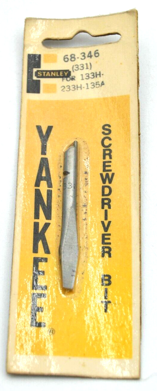 VINTAGE Stanley Yankee SCREWDRIVER BIT 68-346 (331) For 133H, 233H, 135A NOS