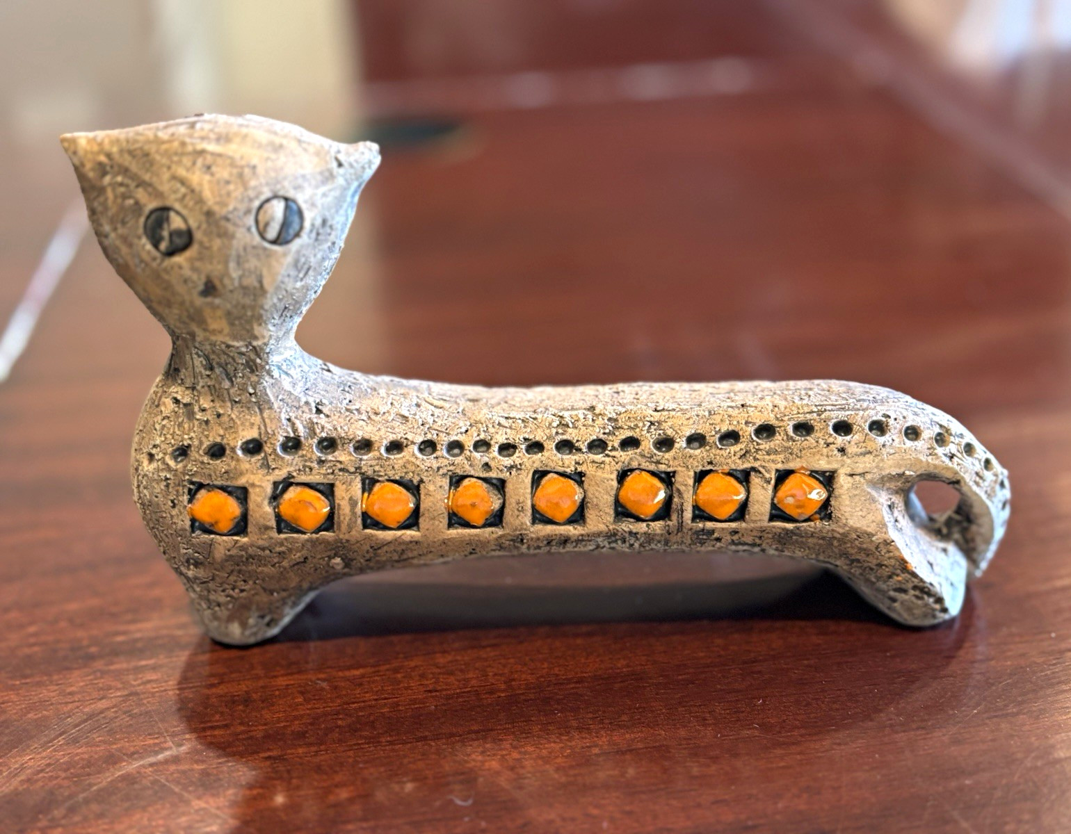 Aldo Lundy “Gatto“ for Batassi, rare mid-century piece, geometric pattern