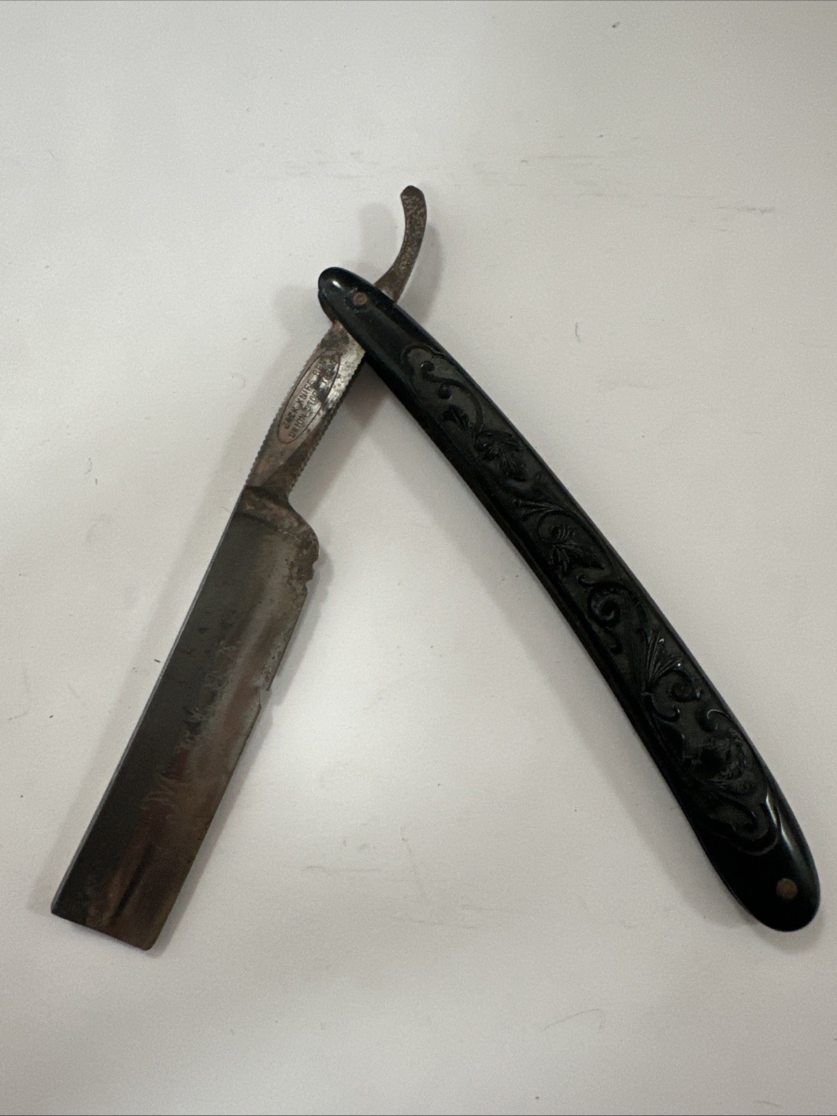 Vintage Straight Razor Jack Knife Ben Union Stock Yards “ Melba”