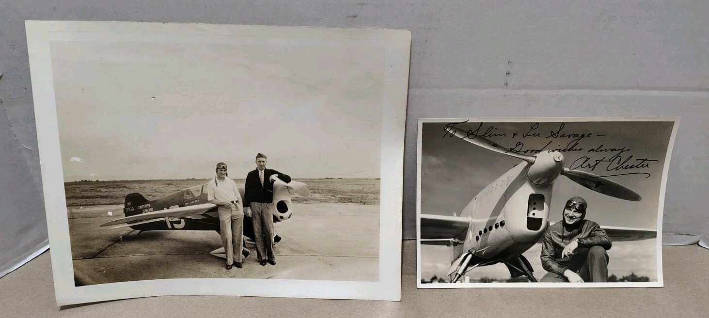 2 Extremely Rare Original Art Chester 1930s Pre-WWII Photos With One Signed