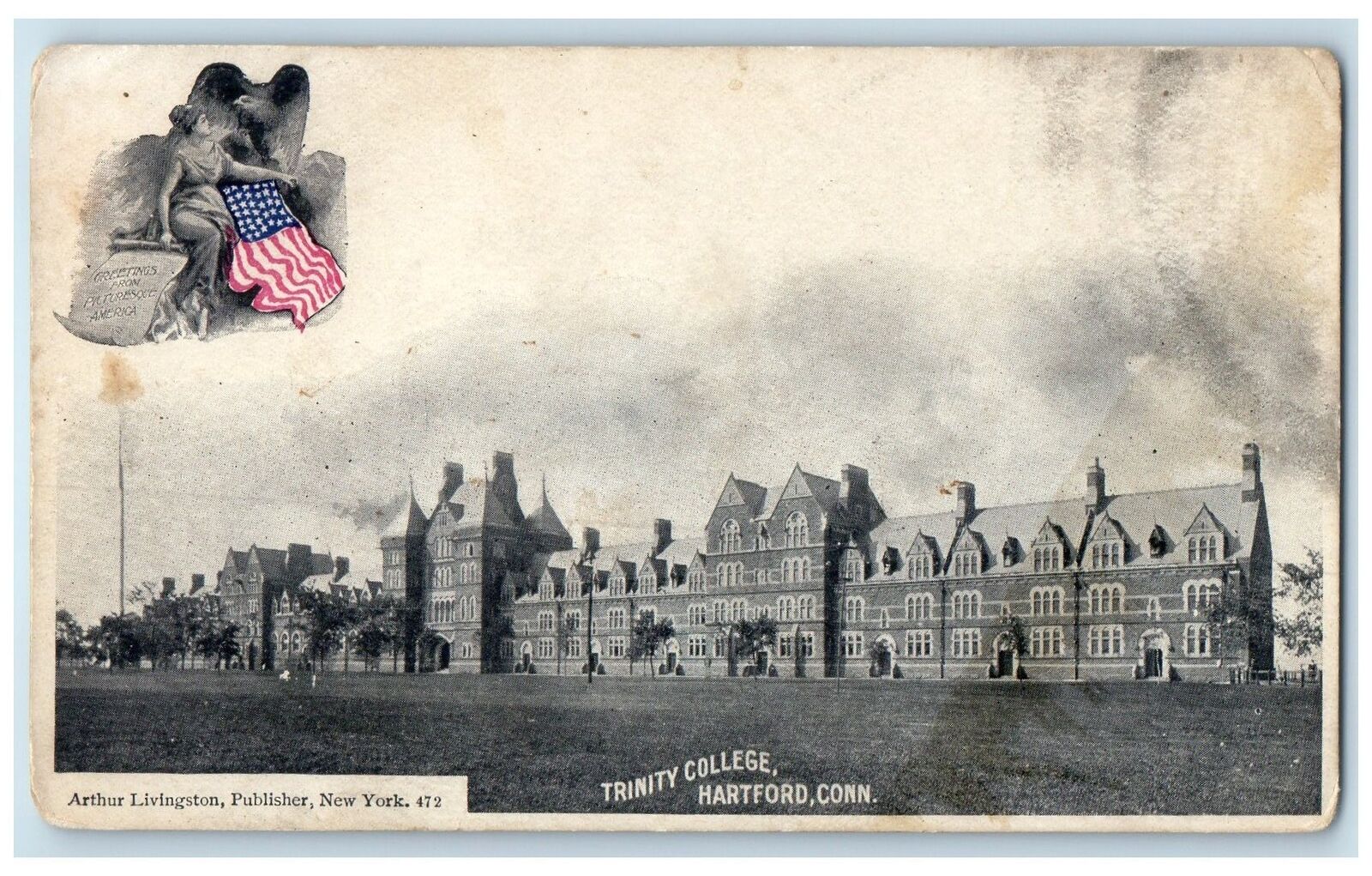 c1905's Trinity College Exterior Scene Hartford Connecticut CT Unposted Postcard