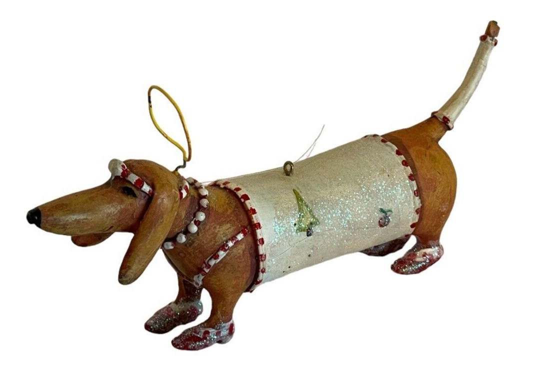 Fancy Resin Angel Dachshund Weiner Dog Christmas Tree Ornament