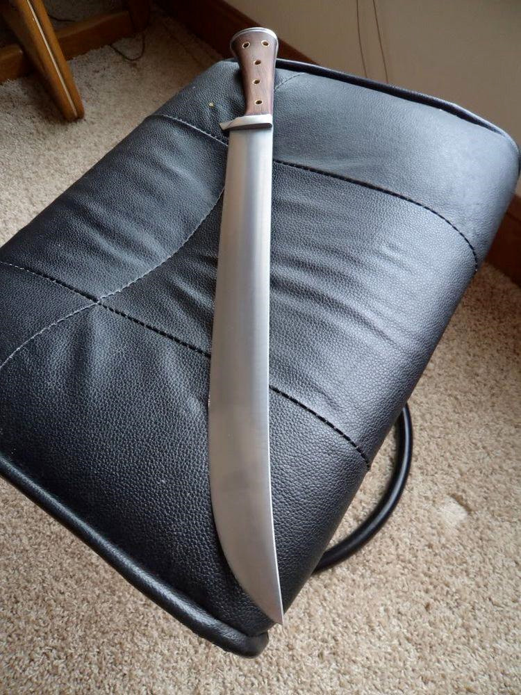 CUSTOM HANDMADE SUPERB HUNTEX 25 inches HI-Carbon Steel with leather sheath
