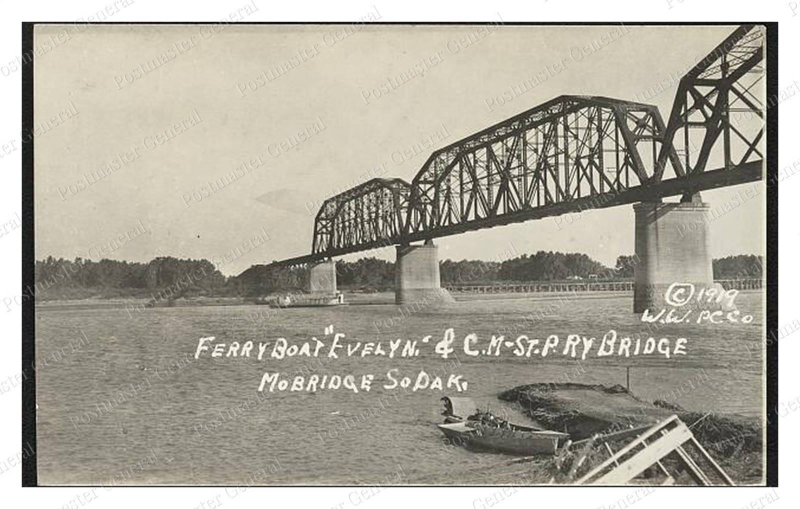 Mobridge South Dakota Ferry Evelyn Standard Postcard COPY RPPC