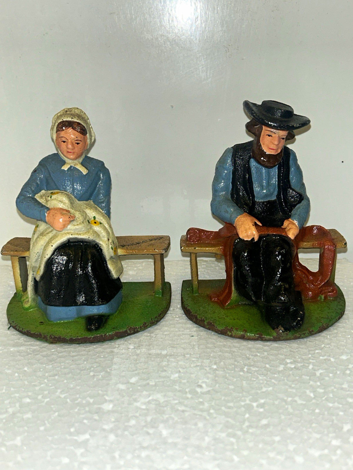 Vintage Wilton Cast Iron Bookends PA Dutch Amish Couple Souvenir Pair,Doorstop Vintage Wilton Cast Iron Bookends PA Dutch Amish Couple Souvenir Pair,Doorstop