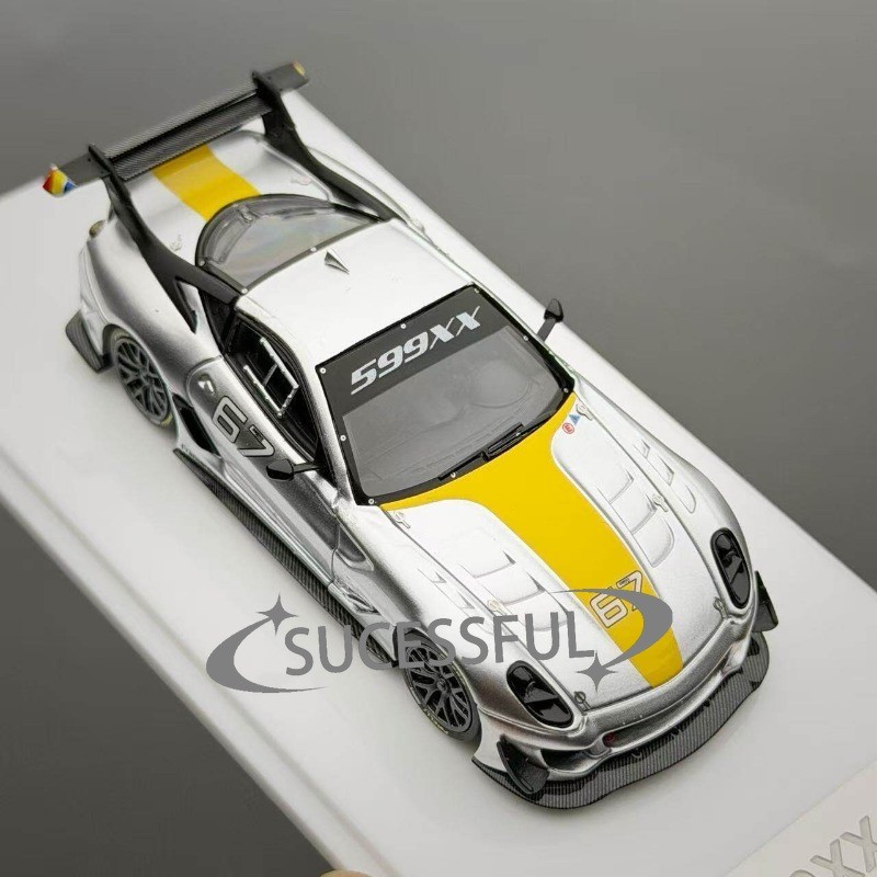 1:64 599XX EVO Silver #67 Alloy Diecast Race Car Model For Collection