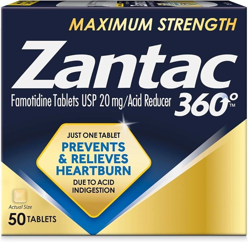 Zantac 360 Maximum Strength - 50 Tablets - Exp: 04/2024 