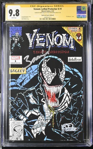 Venom Lethal Protector II #1 2023 CGC 9.8 SS Signed x2 Shattered Black 012