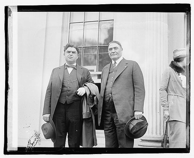 Photo:John L. Lewis T.V. O\'Connor 1921 Men Outside Building