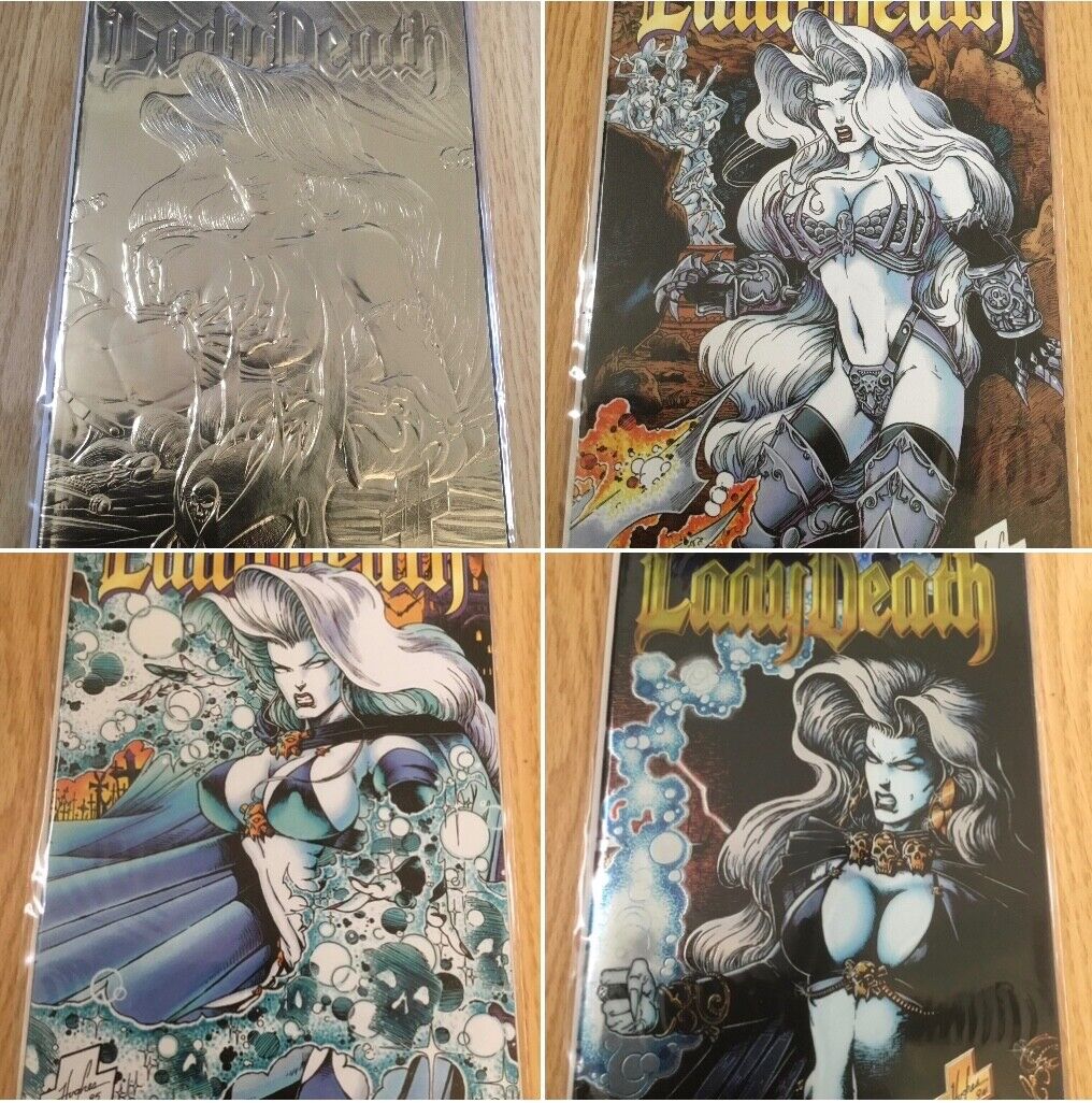 Lady Death The Odyssey Preview #1 Silver 2 3 4 Chaos Comics 1996 Hughes Pulido