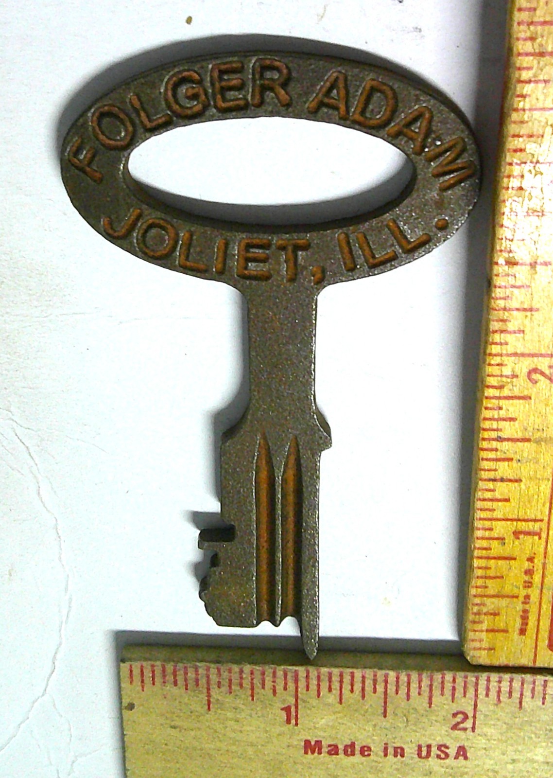 Folger Adam jail key vintage Joliet prison collectible skeleton lock memorabilia