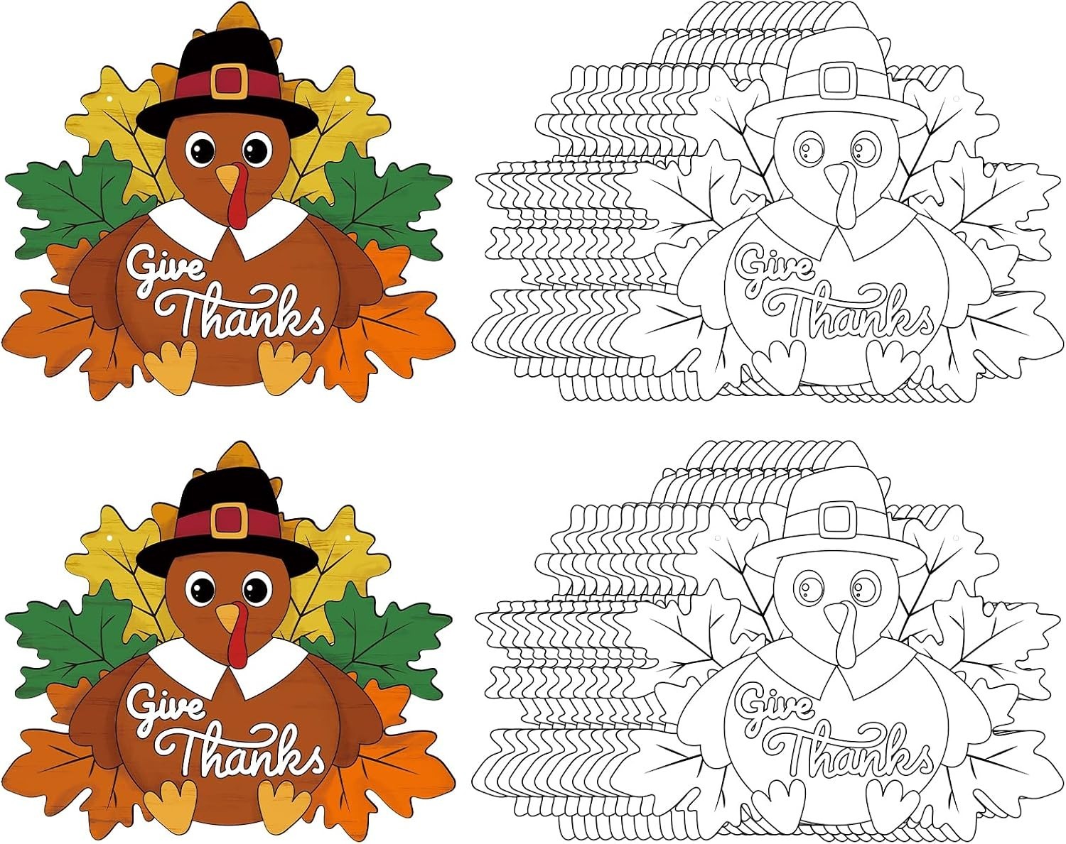 Fall-Themed Turkey Craft Kit: 24-Count Wreath Cards for Parties and Home Decor Fall-Themed Turkey Craft Kit: 24-Count Wreath Cards for Parties and Home Decor