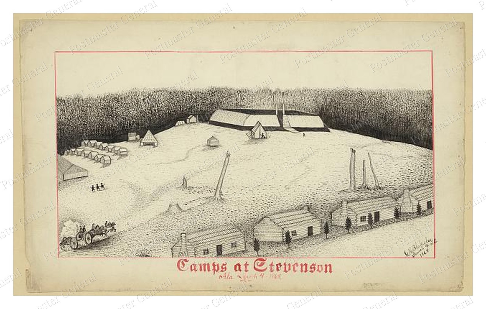 Stevenson Alabama Camps Standard Postcard COPY RPPC
