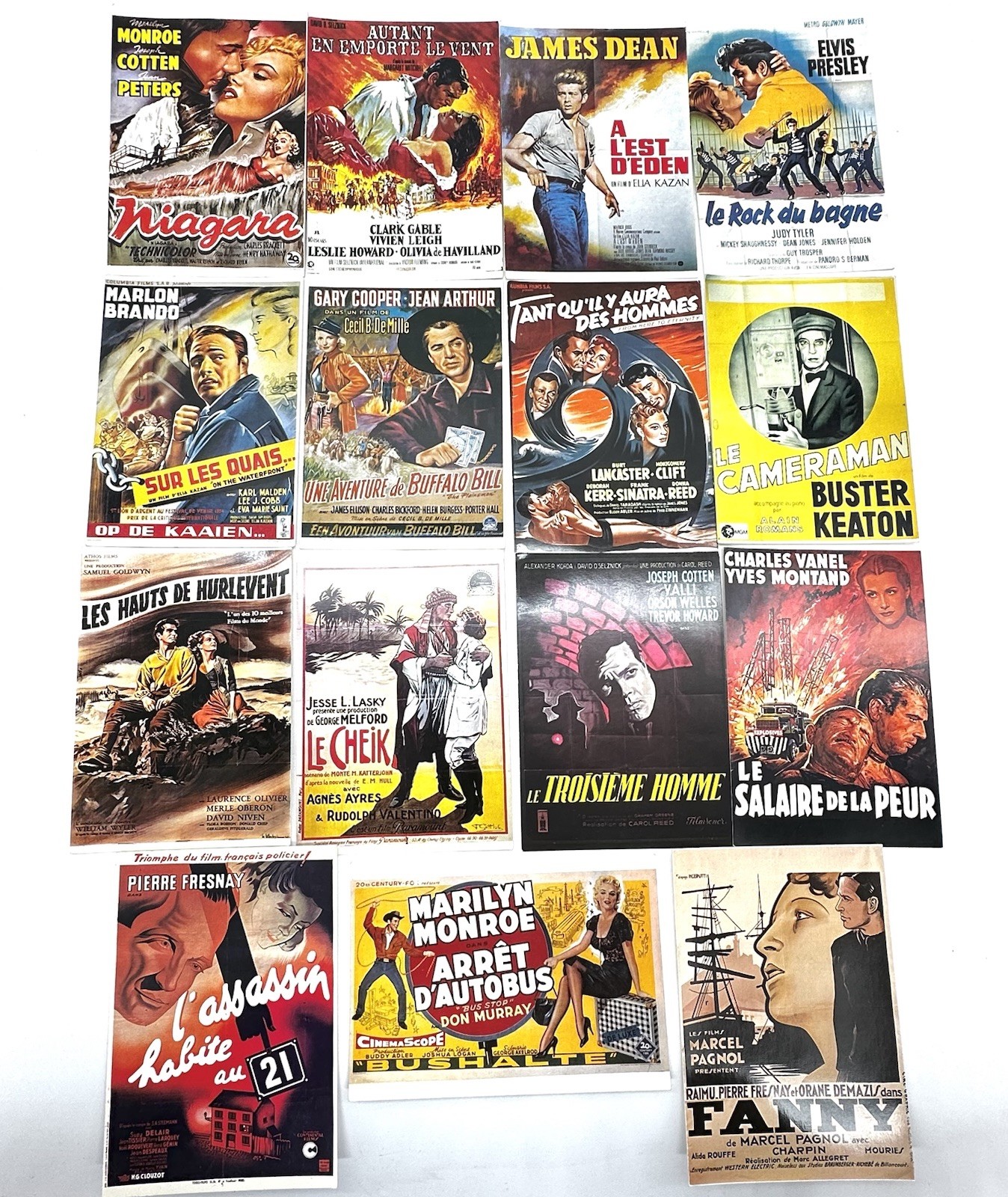 Lot of 15 Nugeron Hollywood Movie Postcards France Dean, Monroe, Elvis, Cooper