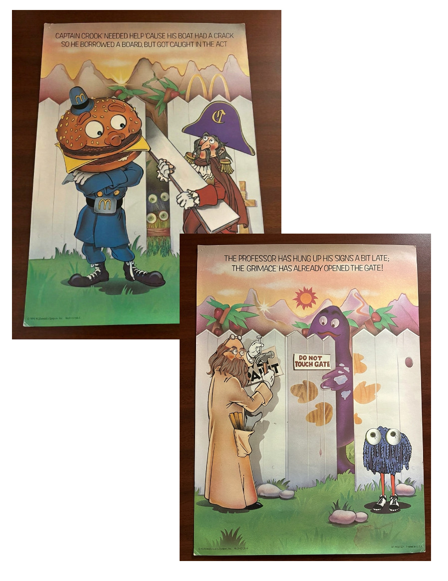 Vintage 1976 McDonaldland promotional posters - 16 Vintage 1976 McDonaldland promotional posters - 16