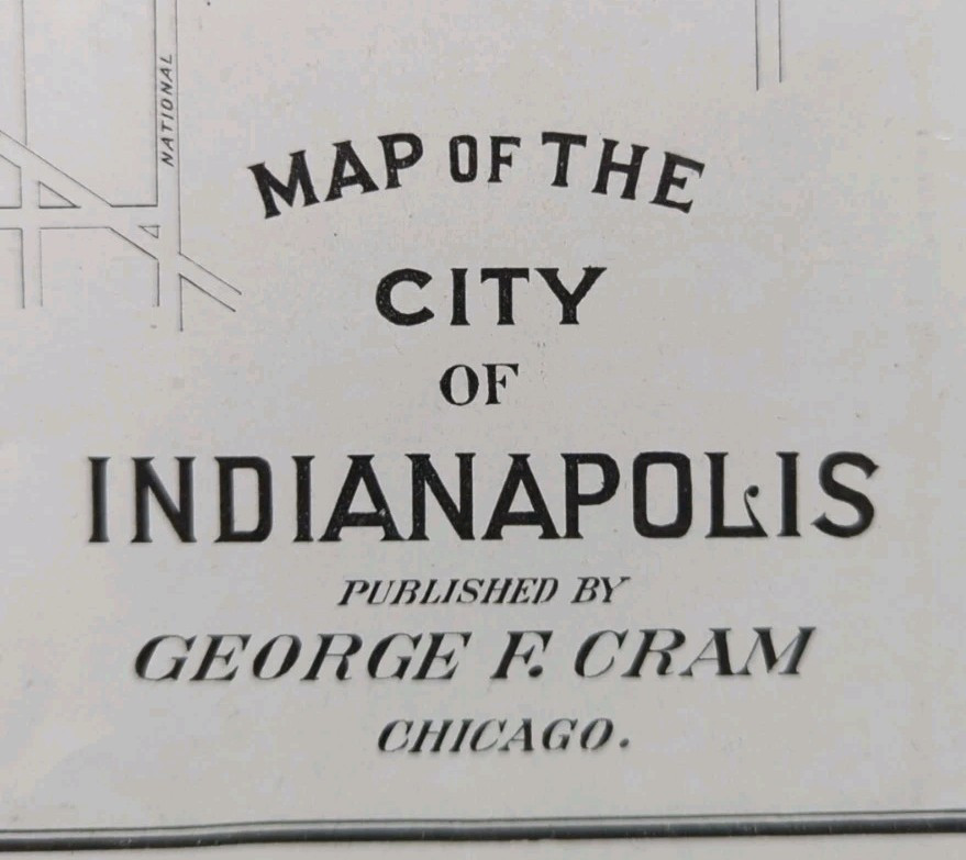 Vintage 1901 INDIANAPOLIS INDIANA Map 22\