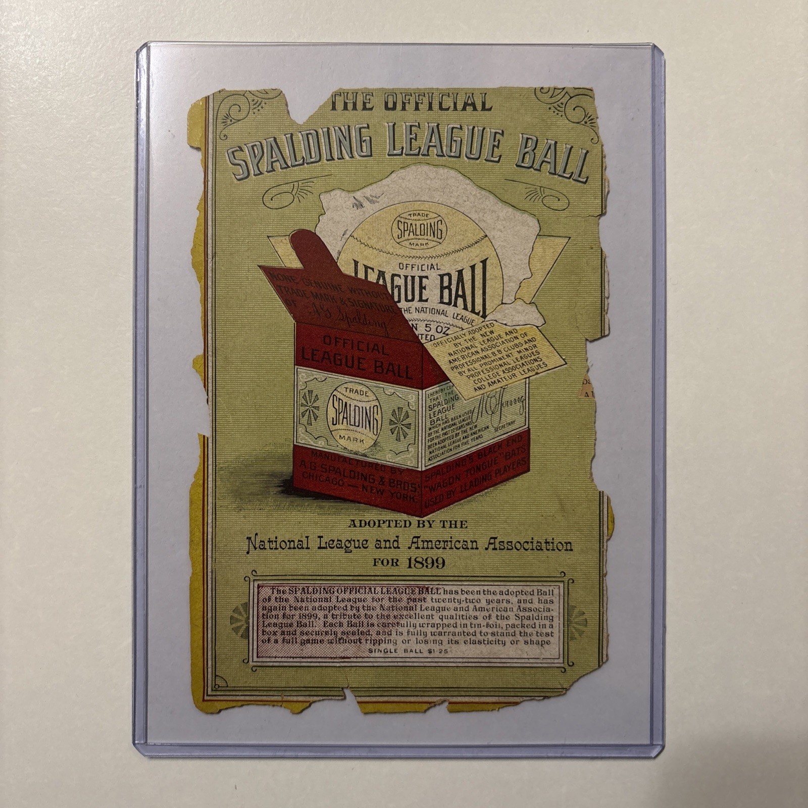 1899 Spalding Official League Baseball & 3-0 Wagon Tongue/Axeltree/Antique Ad 1899 Spalding Official League Baseball & 3-0 Wagon Tongue/Axeltree/Antique Ad