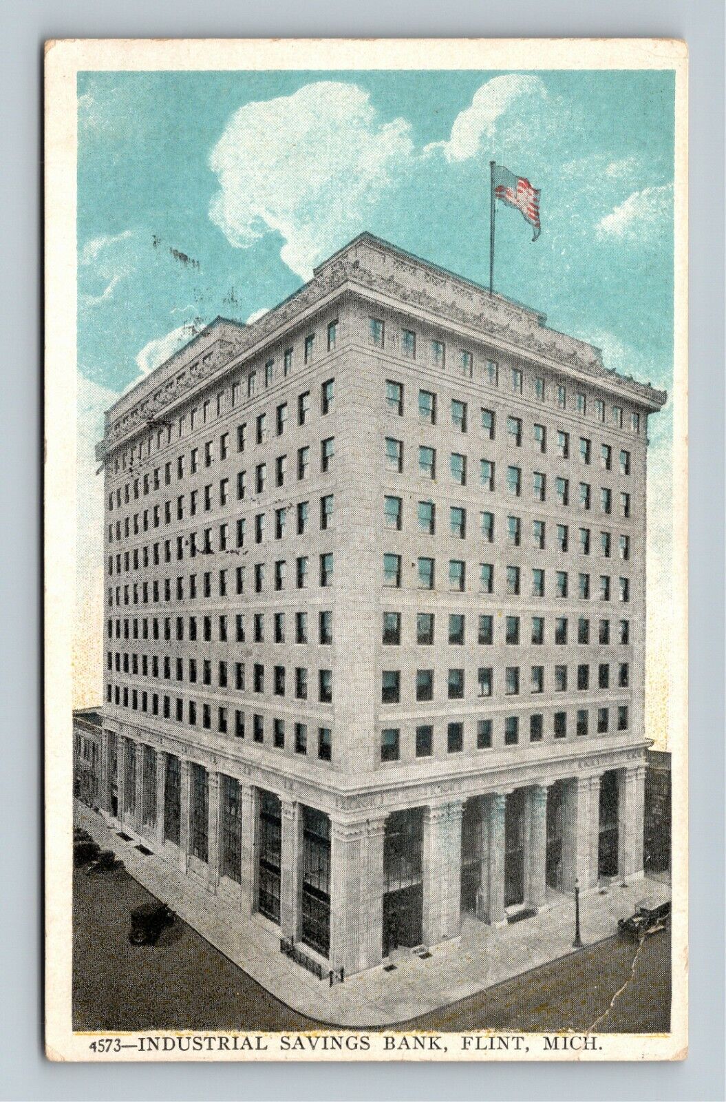 Flint MI-Michigan, Industrial Savings Bank, c1924 Vintage Postcard