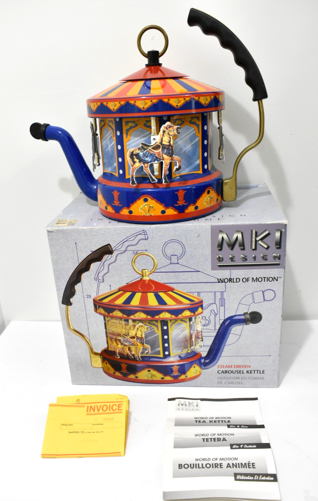 Vintage Kamenstein MKI Steam Driven Carousel Tea Kettle New In Opened Box