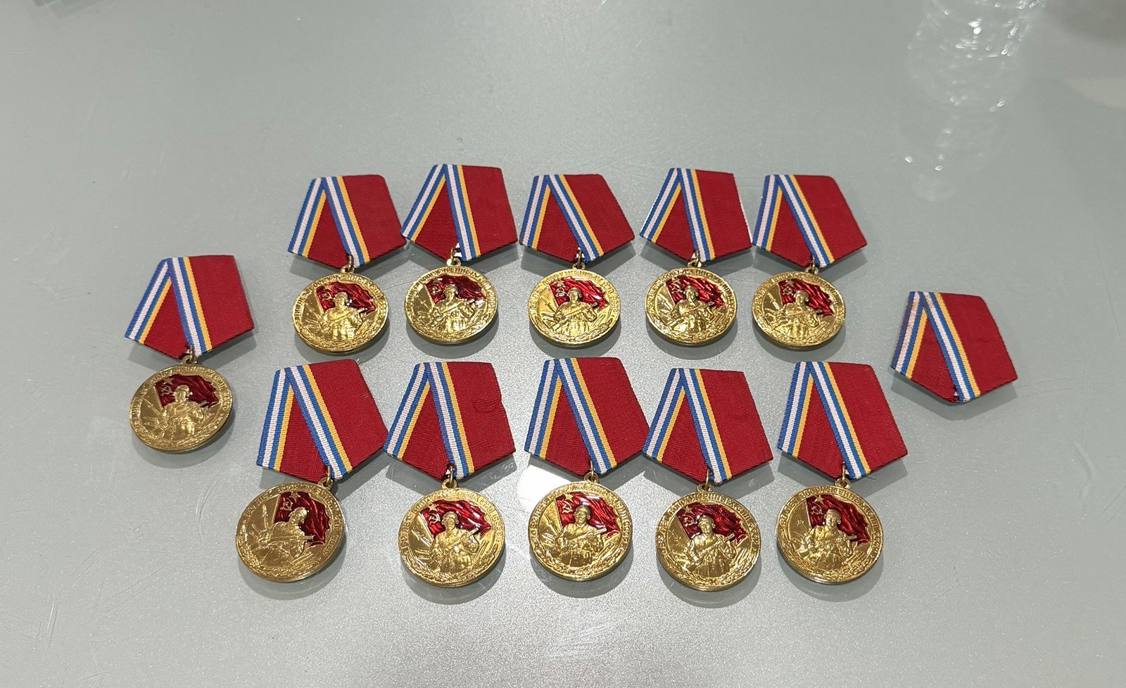 11 Vintage Russian 80 Armed Forces Of Soviet Union Medal Pin Badge Ribbon