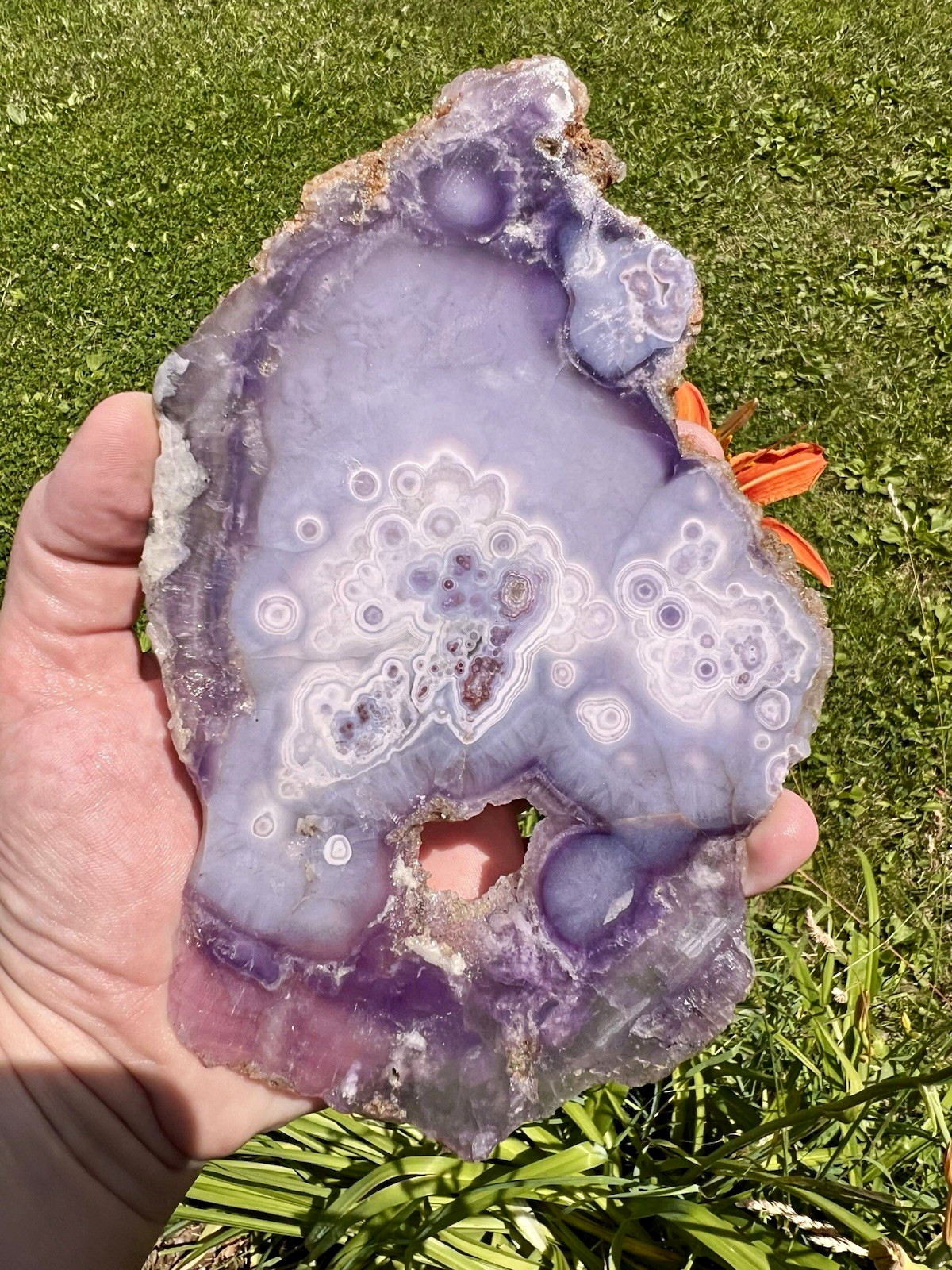 Large top quality raw luna agate slab