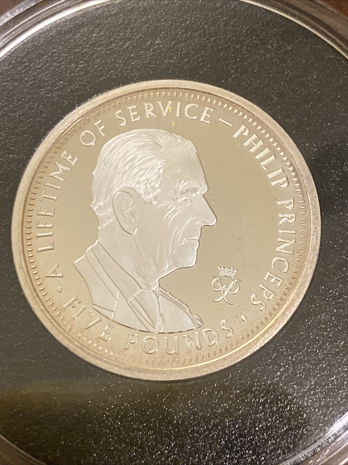 Prince Phillip/ Elizabeth II Lifetime Of Service 5 Pound Silver Coin 50g 105/199