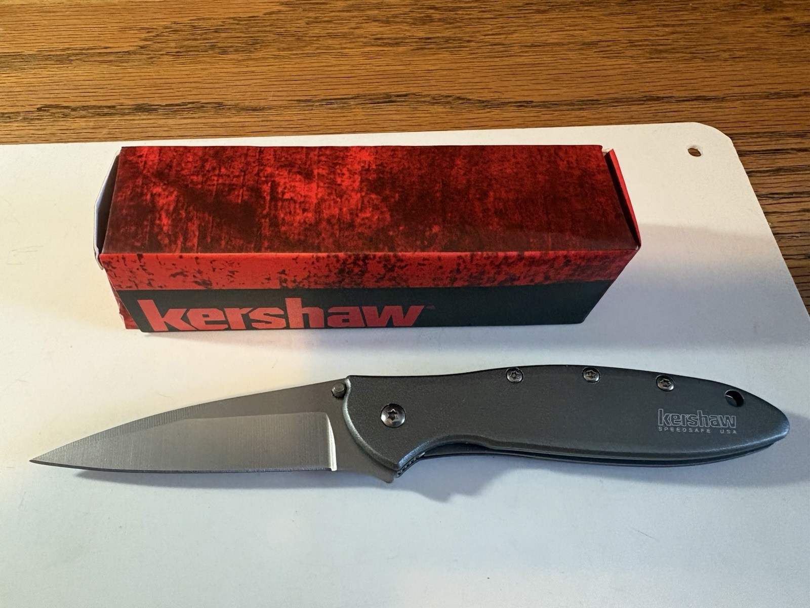 Kershaw Silver 1660 OL Folding Knife Ken Onion SpeedSafe MADE USA NIB