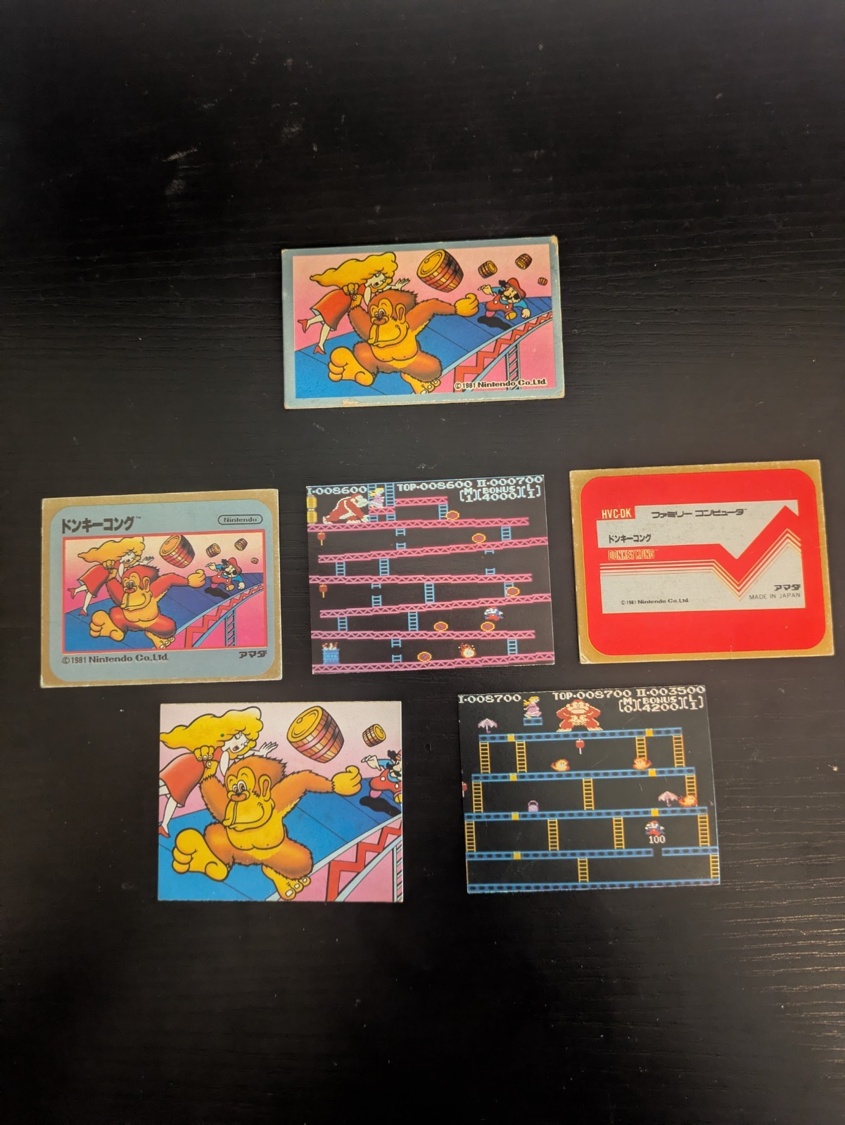 vtg 6x Nintendo Donkey Kong Card Lot - 1981 Menko Mario Rookie - 1983 Mini Card vtg 6x Nintendo Donkey Kong Card Lot - 1981 Menko Mario Rookie - 1983 Mini Card
