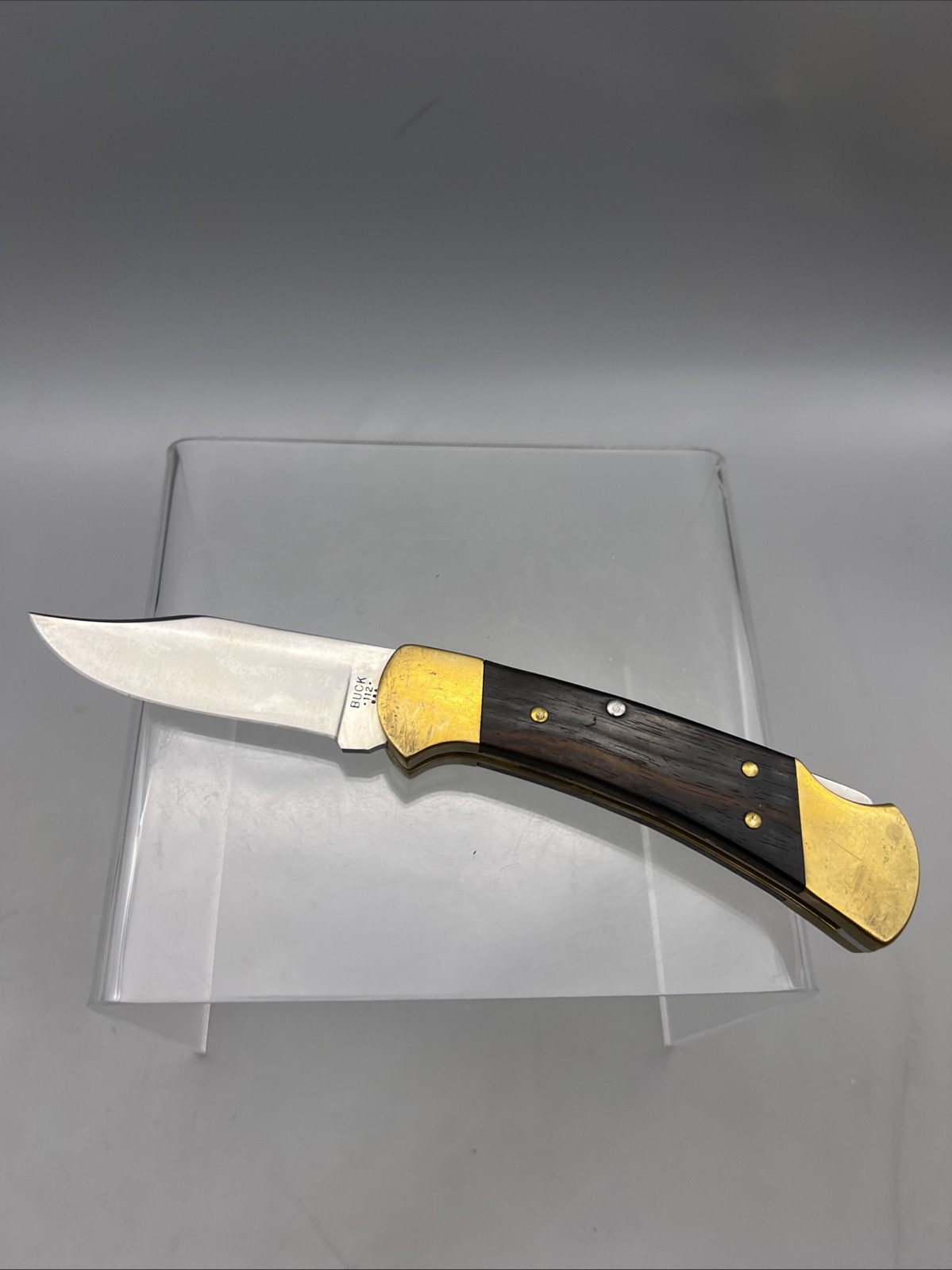 Vintage Buck .112. Ranger Lockback Plain Edge Folding Knife 2 Dot 1974-1980 G01