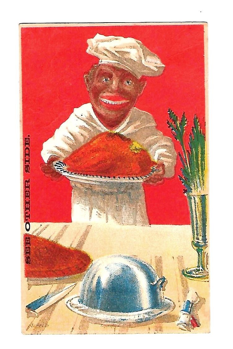 c1890's Trade Card Florence Shirt Co., Men's Furnishings, Chief Serving Turkey c1890's Trade Card Florence Shirt Co., Men's Furnishings, Chief Serving Turkey