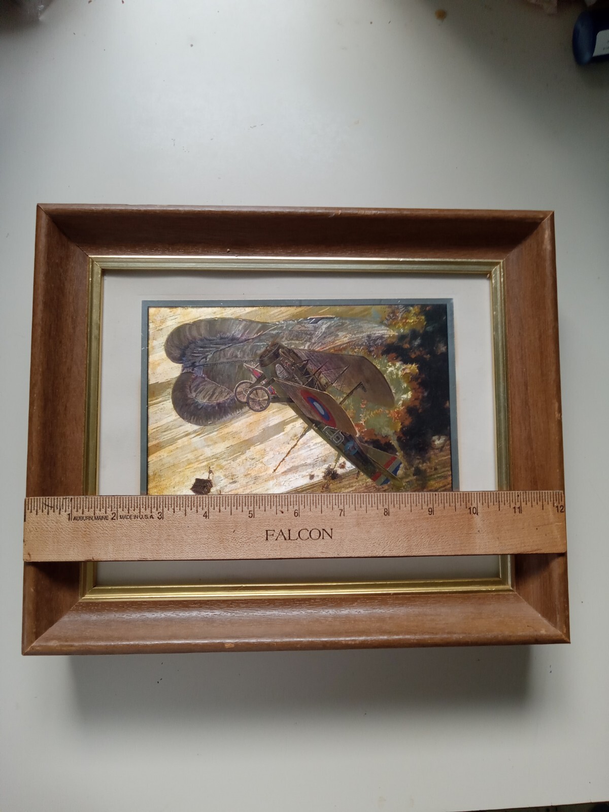Lot Of 3 1916, 1917, & 1918 Foil Framed Biplane Pictures SEE PHOTOS