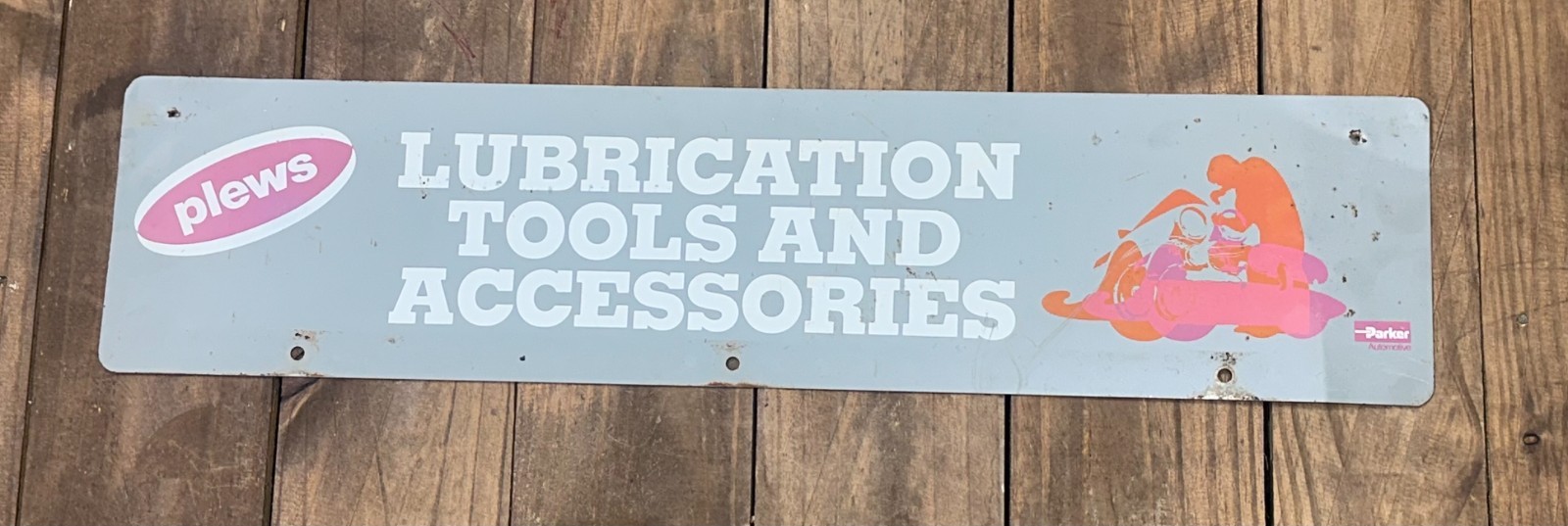 Vtg Advertising rack topper sign plews lubrication tools automotive gas & oil