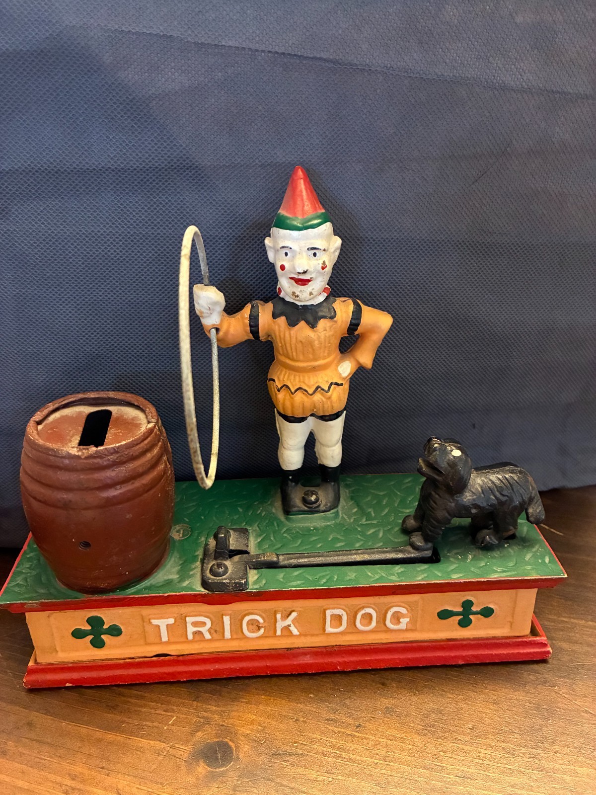 Vintage Cast Iron Trick Dog Coin Bank
